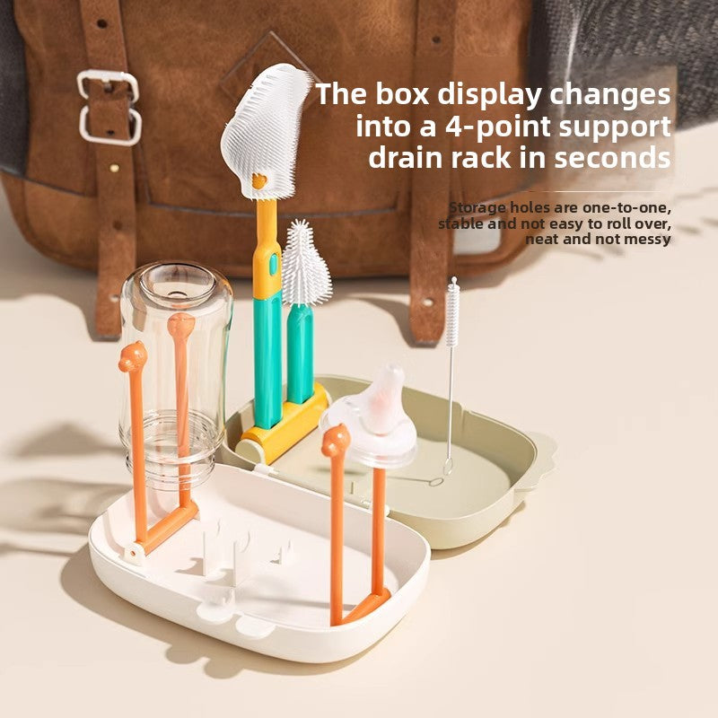 6-Piece Food-Grade Silicone Baby Bottle Cleaning Brush Set