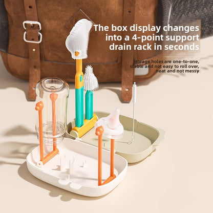 6-Piece Food-Grade Silicone Baby Bottle Cleaning Brush Set