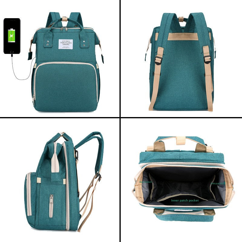 3-in-1 Foldable Baby Crib Backpack