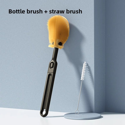 6-Piece Food-Grade Silicone Baby Bottle Cleaning Brush Set