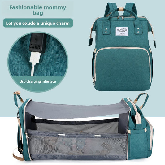 3-in-1 Foldable Baby Crib Backpack