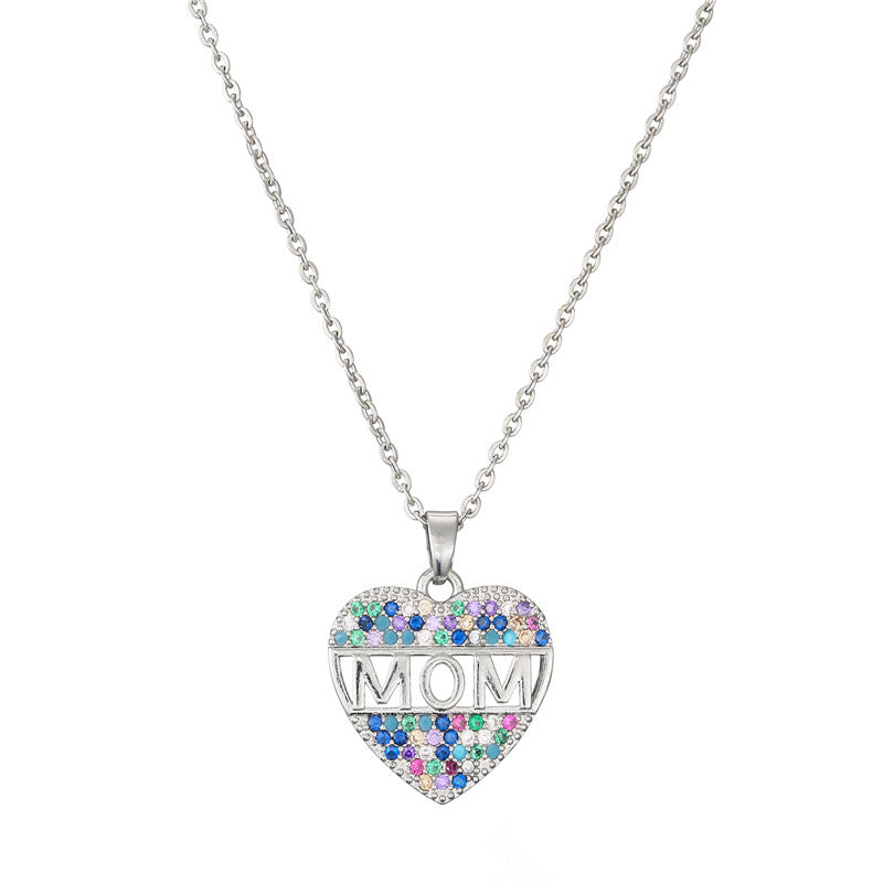 Peach Heart “MOM” Pendant Necklace – A Mother’s Day Keepsake