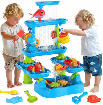 Multifunctional Children Water Sand Play Table with Wheels