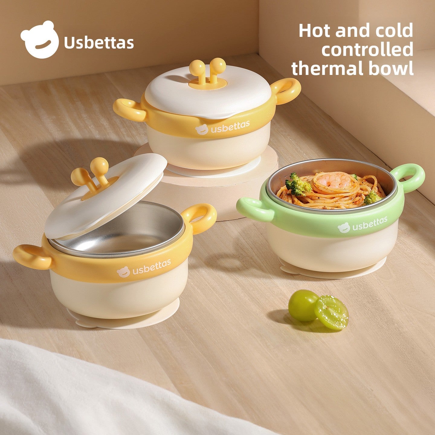 4-Layer Insulated Baby Feeding Bowl Set with Strong Suction Base