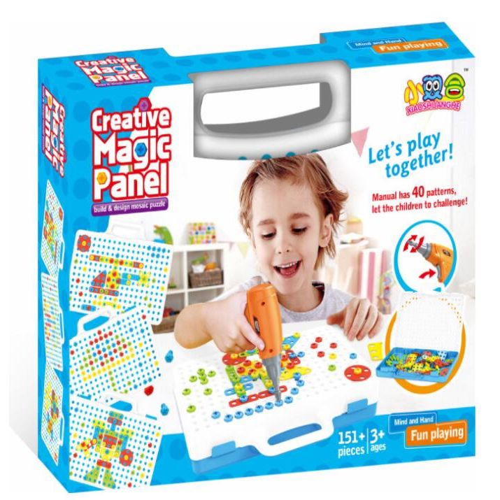 Kids Electric Drill Screw Puzzle Educational Board