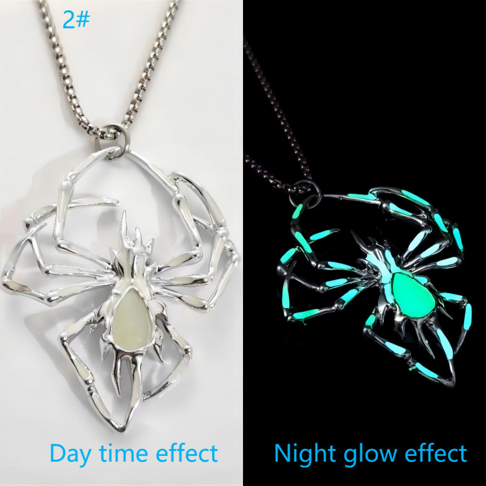 Halloween Glow-in-the-Dark Spider Necklace