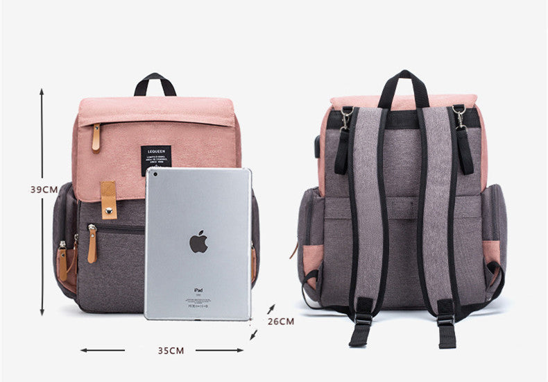 Multi-Function Baby Mummy Bag with USB Port & Compartments