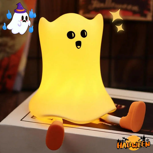 Silicone Ghost Shaped Bedside Lamp With Touch Control