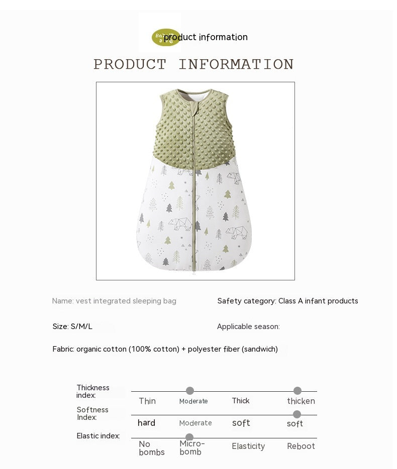 Pure Cotton Newborn Vest-style Baby Sleeping Bag