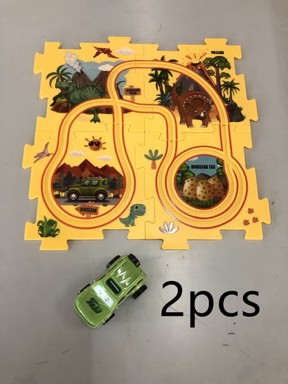 DIY Electric Puzzle Rail Car Set – Creative Track Building STEM Toy for Kids