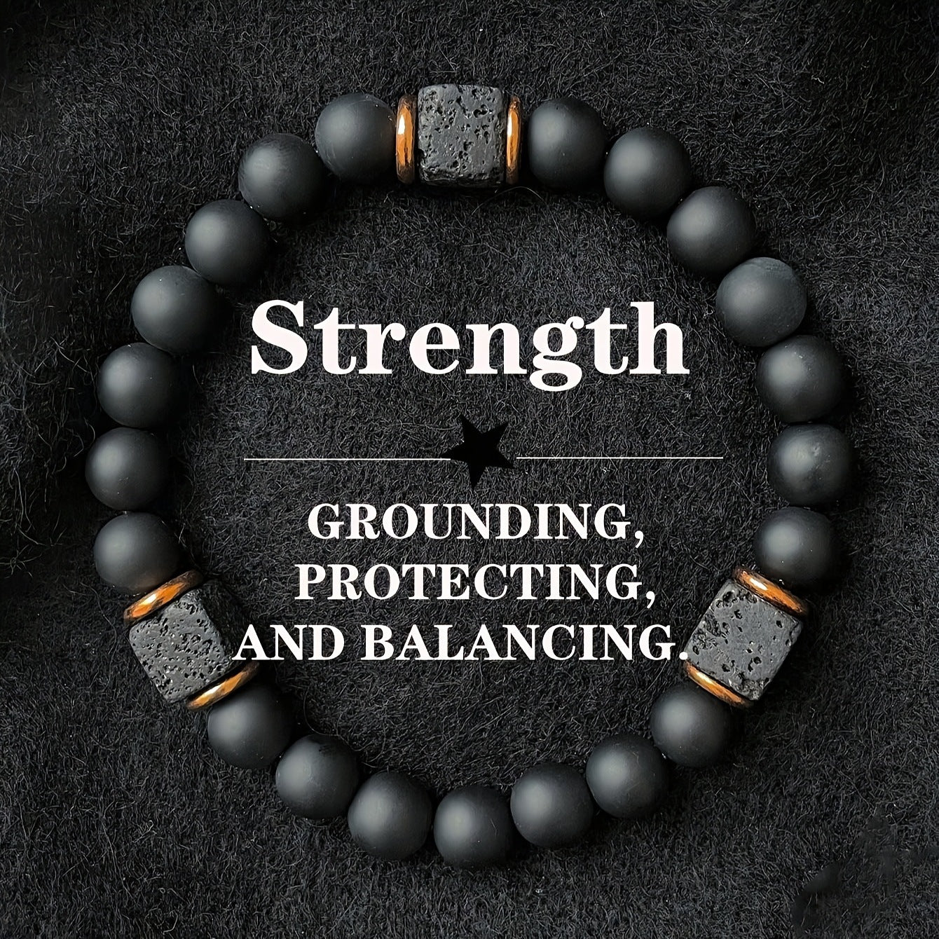 Volcanic Stone & Onyx Bracelet