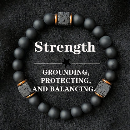 Volcanic Stone & Onyx Bracelet