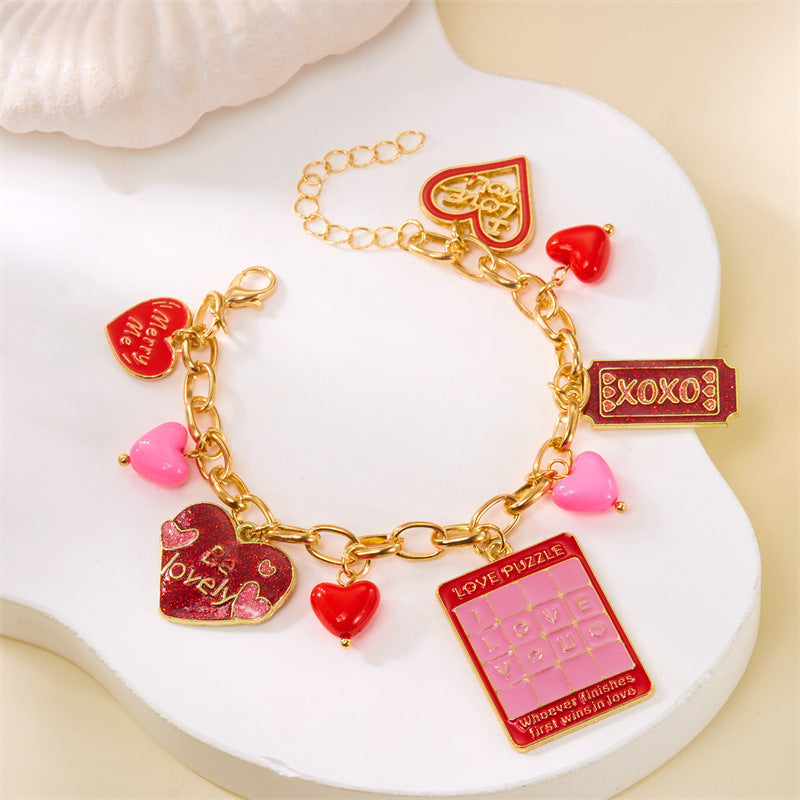 LoveLetter Heart Charm Adjustable Bracelet