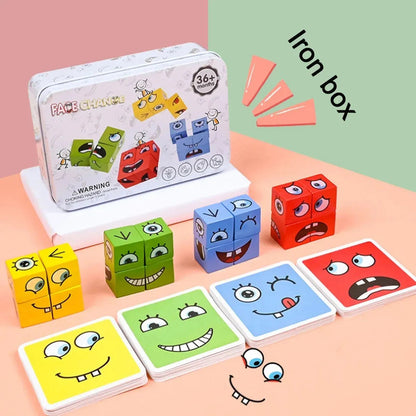 Montessori Emoji Puzzle Block Battle Game
