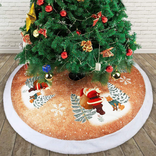Christmas Tree Skirt 98cm Flannel Old Man Tree