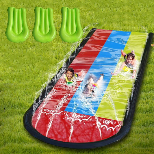 Inflatable Water Slide with Sprinkler & Surfboards
