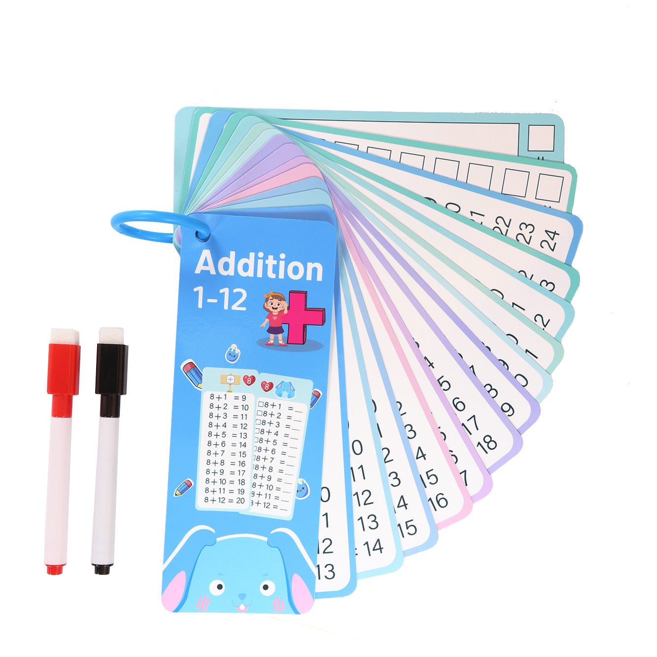 Reusable Math Flash Cards Set