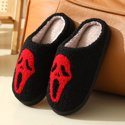 Couples’ Halloween Skull Cotton Slippers