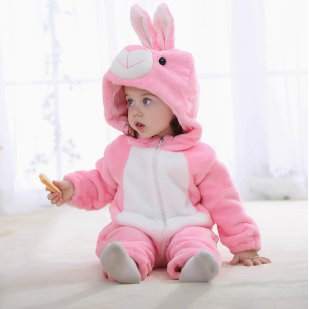 CuddleCritter Hooded Fleece Romper