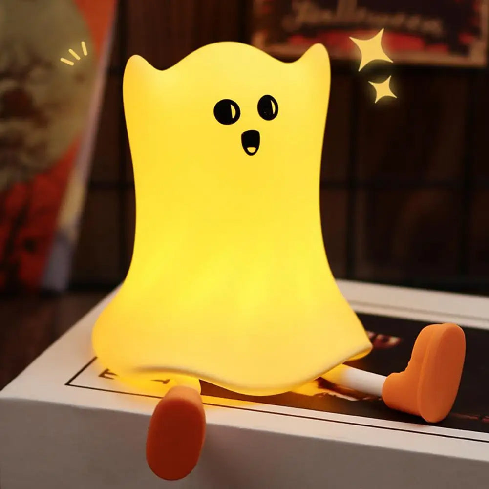Silicone Ghost Shaped Bedside Lamp With Touch Control