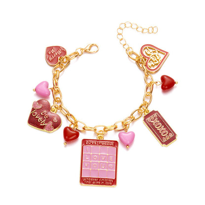 LoveLetter Heart Charm Adjustable Bracelet