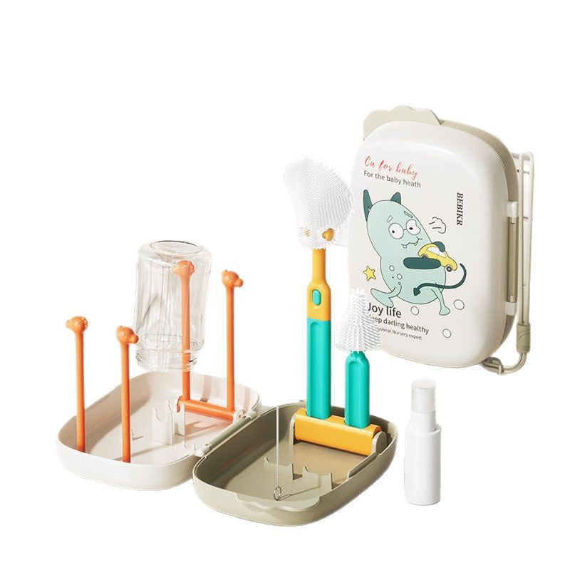 6-Piece Food-Grade Silicone Baby Bottle Cleaning Brush Set