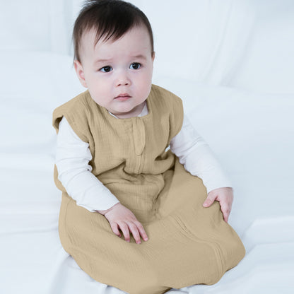 Double-Layer Gauze Baby Sleeping Bag – Sleeveless Anti-Kick Blanket