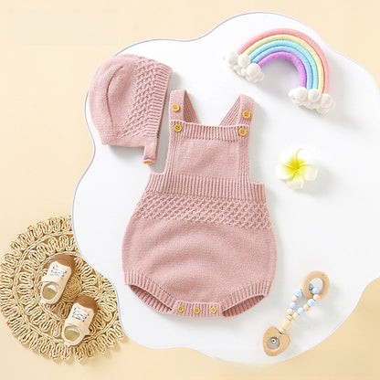 Baby Knitted Romper with Detachable Hood