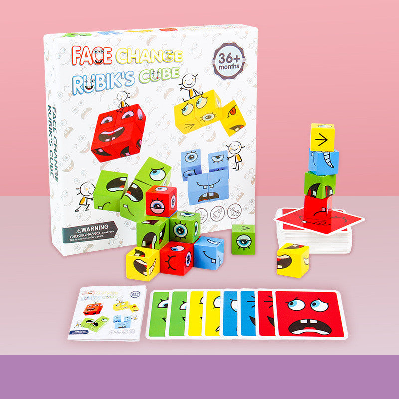 Montessori Emoji Puzzle Block Battle Game