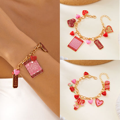 LoveLetter Heart Charm Adjustable Bracelet