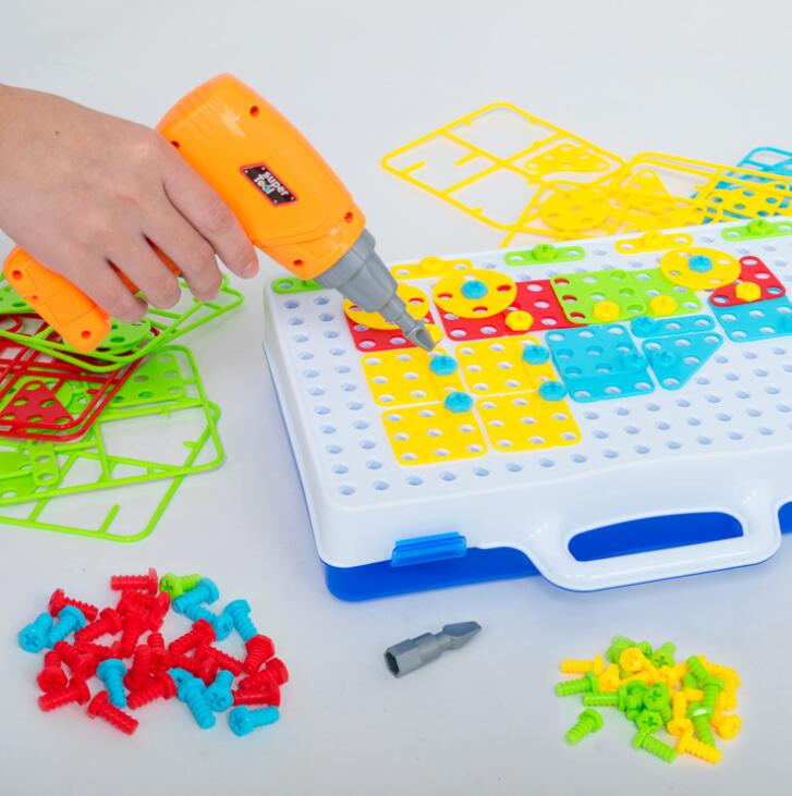 Kids Electric Drill Screw Puzzle Educational Board