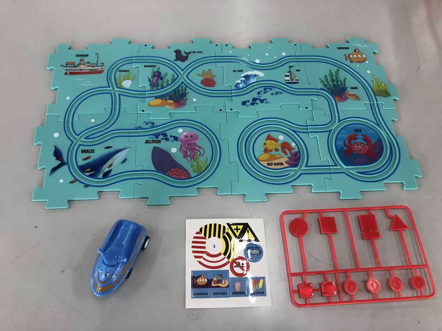 DIY Electric Puzzle Rail Car Set – Creative Track Building STEM Toy for Kids