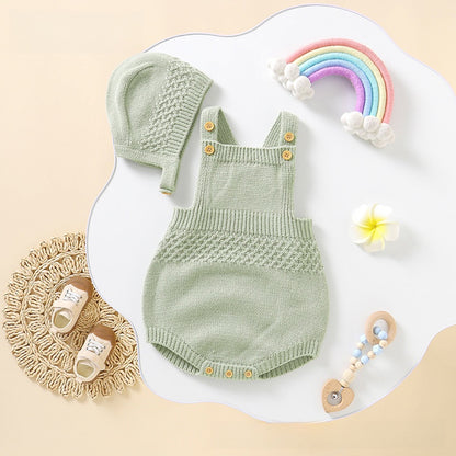 Baby Knitted Romper with Detachable Hood
