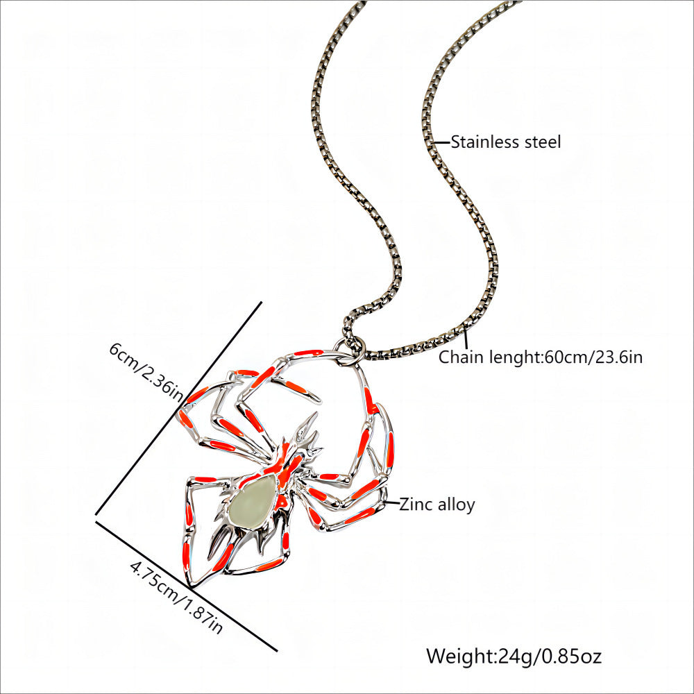 Halloween Glow-in-the-Dark Spider Necklace