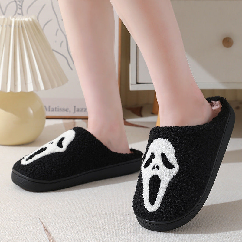 Couples’ Halloween Skull Cotton Slippers