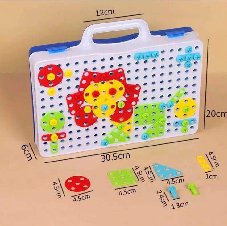 Kids Electric Drill Screw Puzzle Educational Board