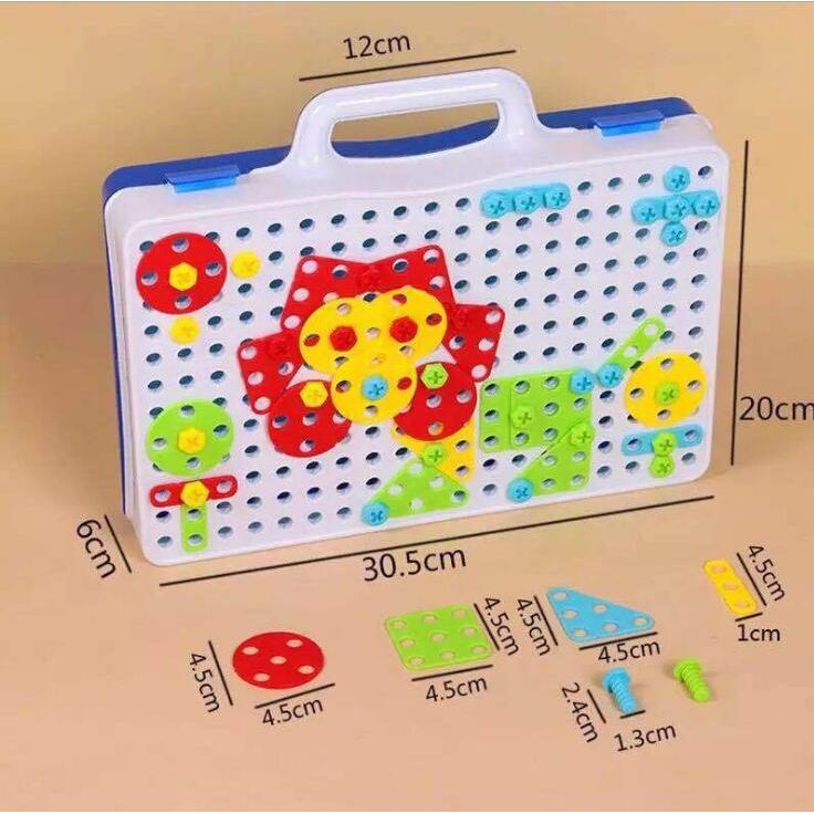 Kids Electric Drill Screw Puzzle Educational Board