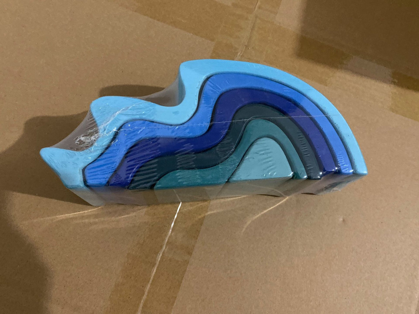 Large Wooden Rainbow Arch Bridge Building Blocks 12-Piece Montessori Early Learning Toy