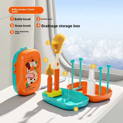 6-Piece Food-Grade Silicone Baby Bottle Cleaning Brush Set