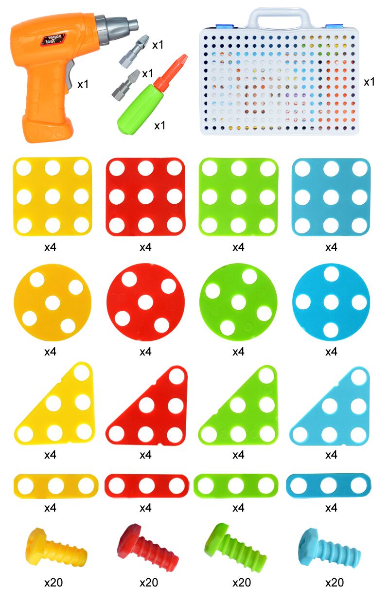 Kids Electric Drill Screw Puzzle Educational Board