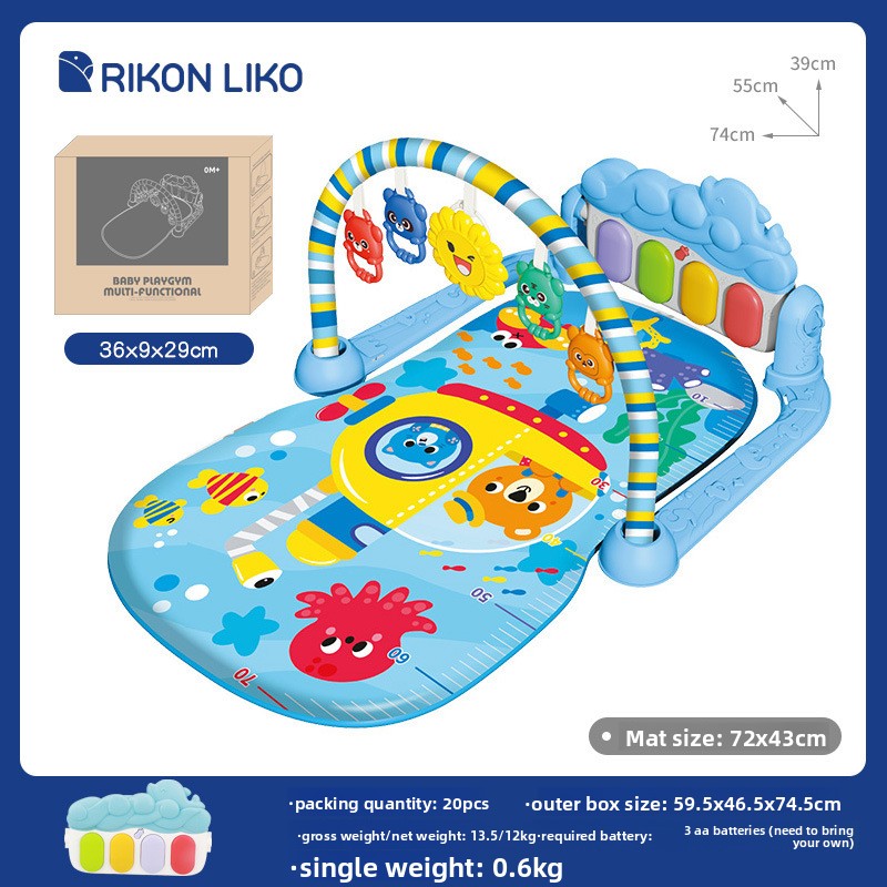3-in-1 Baby Activity Play Gym & Kick Piano Mat
