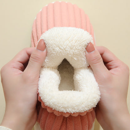 CozyStripe Winter Plush Slippers
