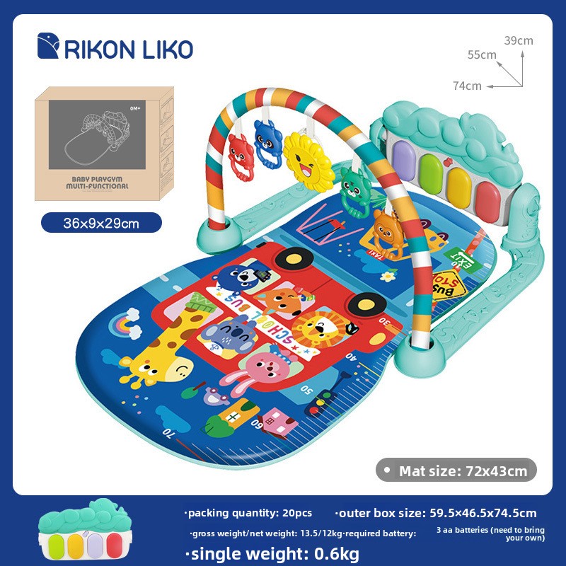 3-in-1 Baby Activity Play Gym & Kick Piano Mat