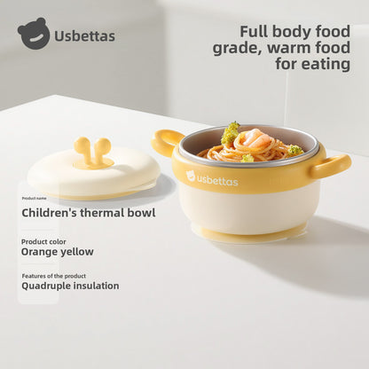 4-Layer Insulated Baby Feeding Bowl Set with Strong Suction Base