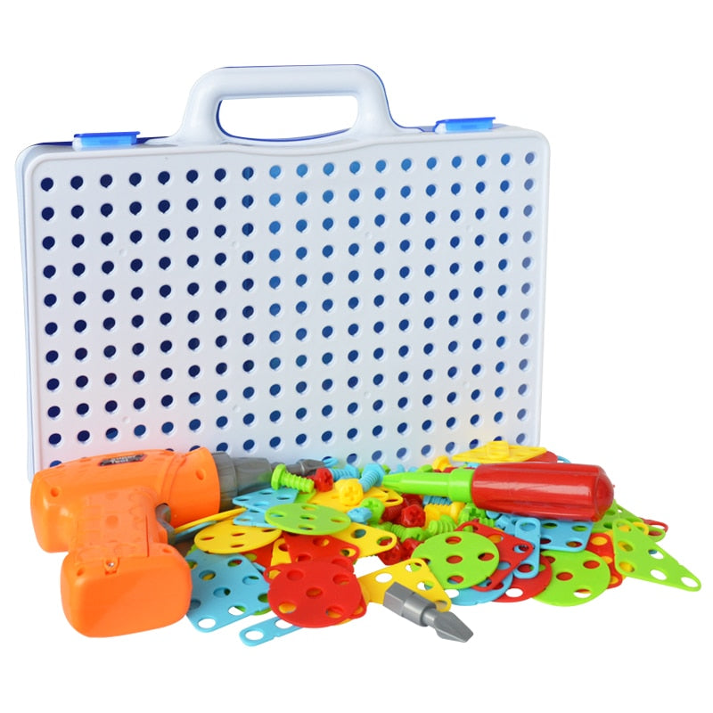 Kids Electric Drill Screw Puzzle Educational Board