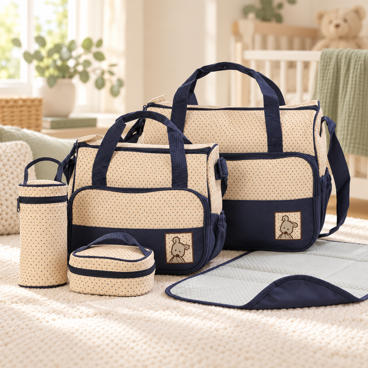 Mama Ease 5-Piece Baby Travel Bag Set