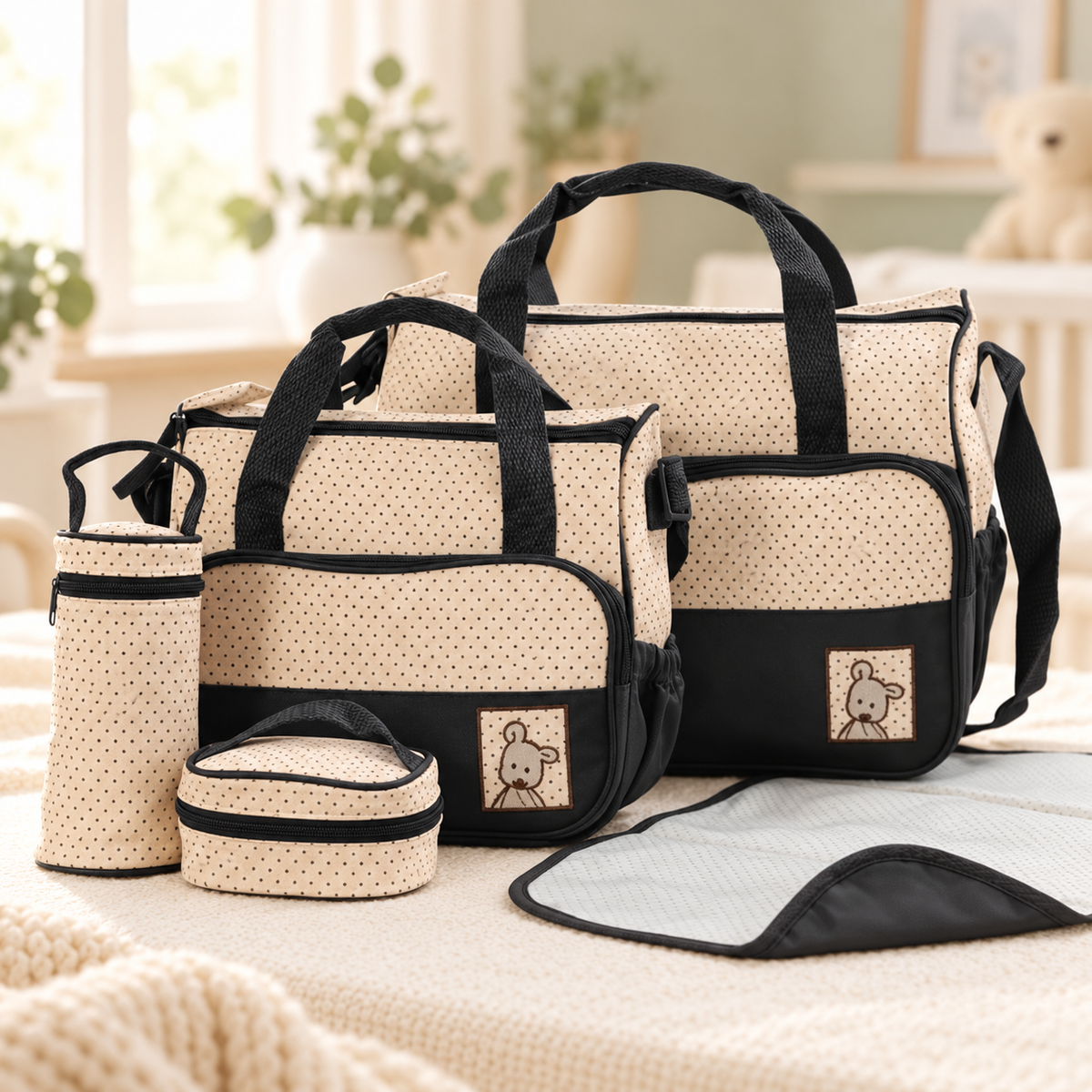 Mama Ease 5-Piece Baby Travel Bag Set