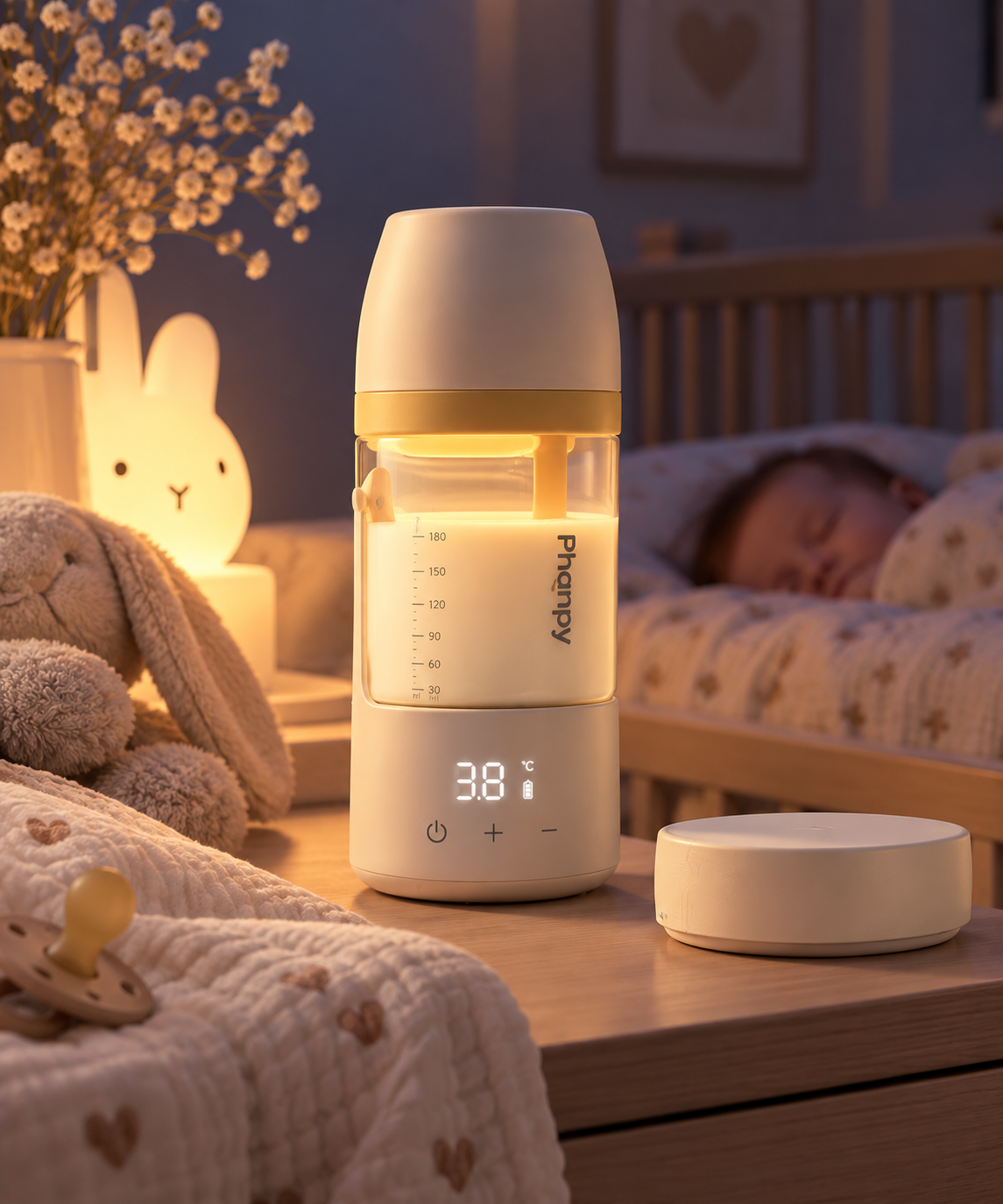 WarmNest Smart Self-Heating Baby Bottle