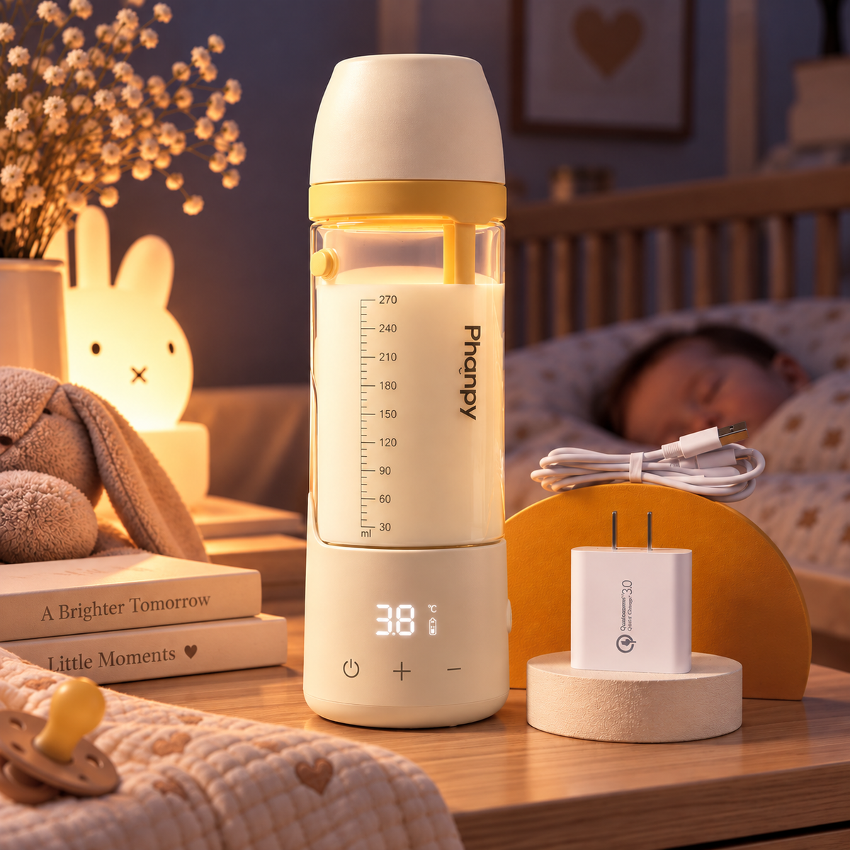 WarmNest Smart Self-Heating Baby Bottle