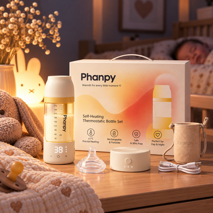WarmNest Smart Self-Heating Baby Bottle